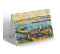 NOTELET - Across the Harbour, Stranraer - Vintage Art Style