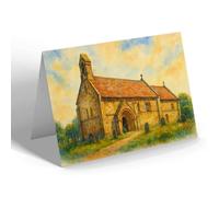 NOTELET - Adel Church Near Leeds - Vintage Art Style