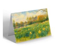 NOTELET - Among Daffodils, Billing Aquadrome - Vintage Art Style