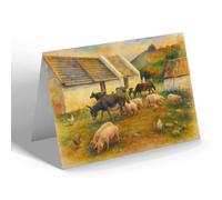 NOTELET - An Irish Farmyard (a) - Vintage Art Style