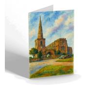 NOTELET - Astbury Church Near Congleton - Vintage Art Style