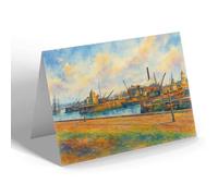 NOTELET - Ayr. Harbour looking North - Vintage Art Style