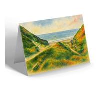 NOTELET - Ballyre looking out to Sea, Kirk Michael - Vintage Art Style