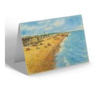NOTELET - Beach Looking East from Pier, Southsea - Vintage Art Style