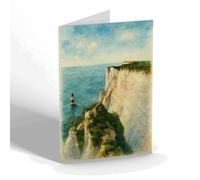 NOTELET - Beachy Head & Lighthouse, Eastbourne (a) - Vintage Art Style
