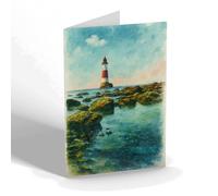 NOTELET - Beachy Head Lighthouse, Eastbourne (a) - Vintage Art Style