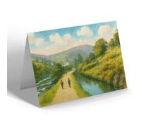 NOTELET - Berwyn from Canal, Llangollen - Vintage Art Style
