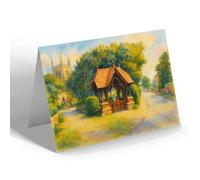 NOTELET - Bispham Church & Lych Gate, Bispham - Vintage Art Style