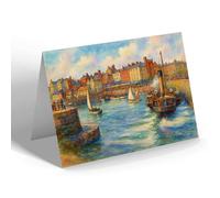 NOTELET - Bridlington. The Harbour & S.S. Frenchman - Vintage Art Style