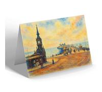 NOTELET - Brighton. The Aquarium & Palace Pier - Vintage Art Style