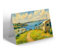 NOTELET - Brixham Harbour from Bay View Holiday Estate - Vintage Art Style