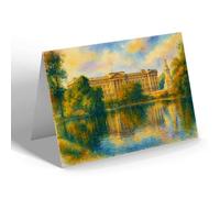 NOTELET - Buckingham Palace from St James's Park - Vintage Art Style