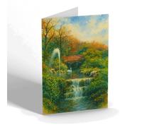 NOTELET - Burnley. Rustic Bridge, Scott Park - Vintage Art Style