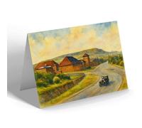 NOTELET - Burrows Road & Entrance to Oilworks, Skewen - Vintage Art Style