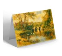 NOTELET - Bury St Edmunds. Abbot's Bridge - Vintage Art Style