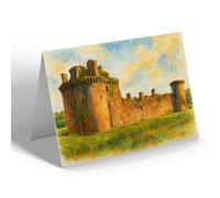 NOTELET - Caerlaverock Castle, Dumfries (a) - Vintage Art Style