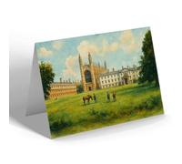NOTELET - Cambridge Kings College from the Backs - Vintage Art Style