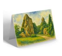 NOTELET - Castle Ruins & St Mary's Church Bridgnorth a - Vintage Art Style