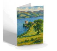 NOTELET - Castle Urquhart, Loch Ness - Vintage Art Style
