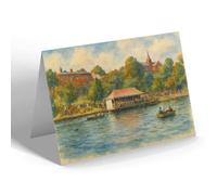 NOTELET - Chester. River Dee & Landing Stage - Vintage Art Style
