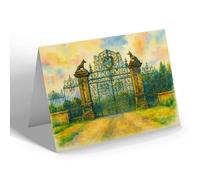 NOTELET - Chirk Castle Gates - Vintage Art Style