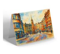 NOTELET - City Centre & Clock Tower, Leicester - Vintage Art Style