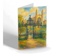 NOTELET - Clare College & Bridge, Cambridge - Vintage Art Style