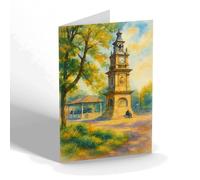 NOTELET - Clock Tower & Life Boat Tyne, South Shields - Vintage Art Style