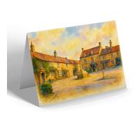 NOTELET - Corby Glen Market Place - Vintage Art Style