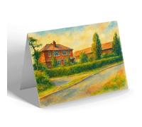 NOTELET - Corliss Garage Preston Rd, Charnock Richard - Vintage Art Style