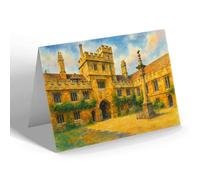 NOTELET - Corpus Christi Quad, Oxford - Vintage Art Style