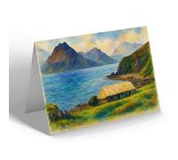 NOTELET - Crofter's Cottage & Loch Scavaig, Elgol - Vintage Art Style