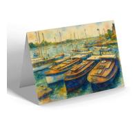 NOTELET - Cruising Boats at Oulton Broad (a) - Vintage Art Style