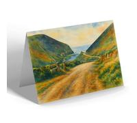 NOTELET - Down the Hill. Chapel Porth, St Agnes - Vintage Art Style