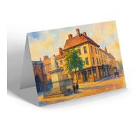 NOTELET - Dr. Johnson's House & Statue, Lichfield - Vintage Art Style