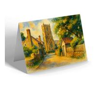 NOTELET - Dunster Church (b) - Vintage Art Style
