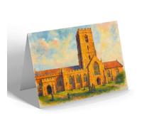 NOTELET - Dunster Church (Exterior) - Vintage Art Style