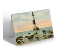 NOTELET - Eastbourne. Beachy Head Lighthouse (c) - Vintage Art Style