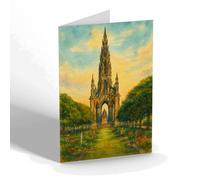 NOTELET - Edinburgh. Scott Monument - Vintage Art Style