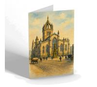 NOTELET - Edinburgh. St Giles Cathedral (b) - Vintage Art Style