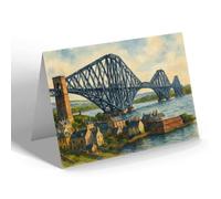 NOTELET - Edinburgh. The Forth Bridge - Vintage Art Style
