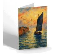 NOTELET - Entering the Harbour, St Andrews (a) - Vintage Art Style