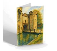NOTELET - Entrance to the Bishop's Palace, Wells - Vintage Art Style