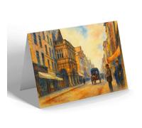 NOTELET - Exeter. The Guildhall & High Street - Vintage Art Style