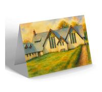 NOTELET - Exterior of Dean Roberts Hall, S. Winifred's - Vintage Art Style