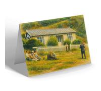 NOTELET - Florrie Forde's Bungalow, Niarbyl Beach - Vintage Art Style