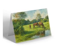 NOTELET - Forest Ponies Near Brockenhurst - Vintage Art Style