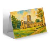 NOTELET - Fountains Abbey (a) - Vintage Art Style