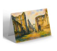 NOTELET - Fountains Abbey. Interior - Vintage Art Style