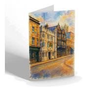 NOTELET - George & Pilgrims Inn, Glastonbury - Vintage Art Style